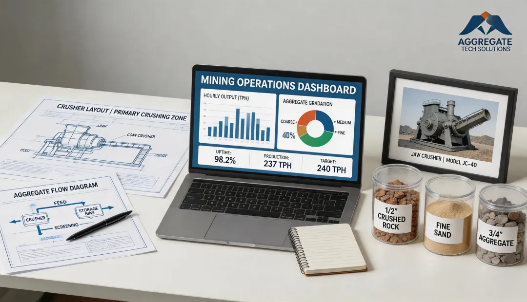 Crushing and screening article workspace