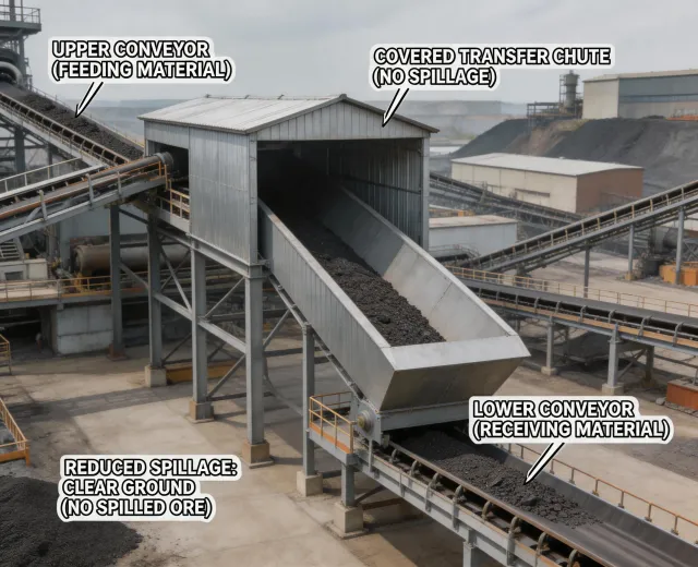 Efficient conveyor transfer point