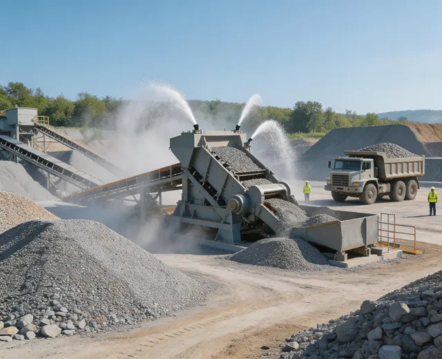 Dust controlled crushing site